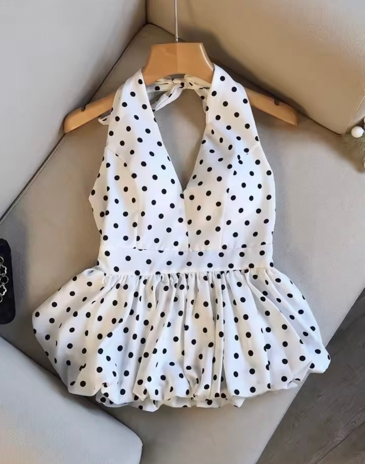Luna polka dots top